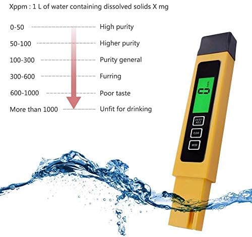 JF-XUAN Precisa Pureza da qualidade da água do instrumento, 0-9990 ppm, 3 em 1, LCD Digital TDS 3 metros, TDS, EC e temp