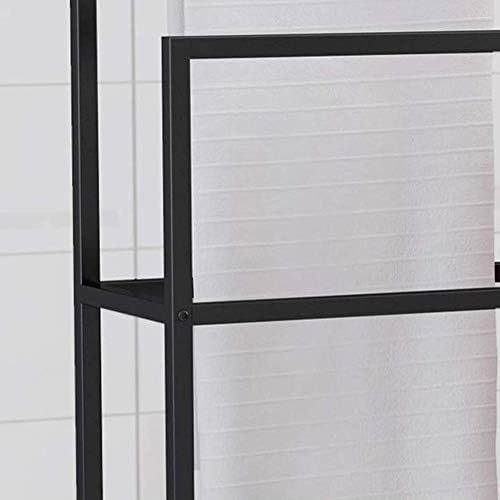 WXXGY Towel Rack Rack independente do suporte de toalhas de metal com barras e organizador de plataforma de armazenamento inferior para banheiro banheiro banheiro/preto/75 x 20 x 110