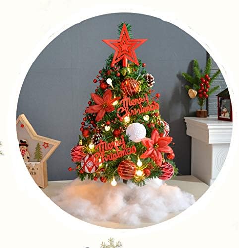 Árvore de Natal da mesa ZMDZA, mini -natal de Natal artificial com luzes e ornamentos de cordas LED, decoração de árvore de decoração de Natal