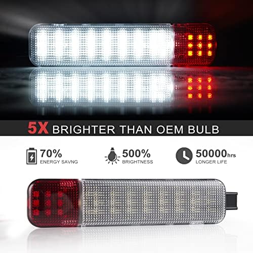 NEIFILES 4PCS LED LUZES PAINEL INTERIOR PAINEL LUZES COMPATÍVEL LUZ COMPATÍVEL COM 1995-1999 Chevy C/K Silverado Sierra Yukon Porta Refletor Luz destinada ao Hummer H2 2003-2009 LED Red Color Branco