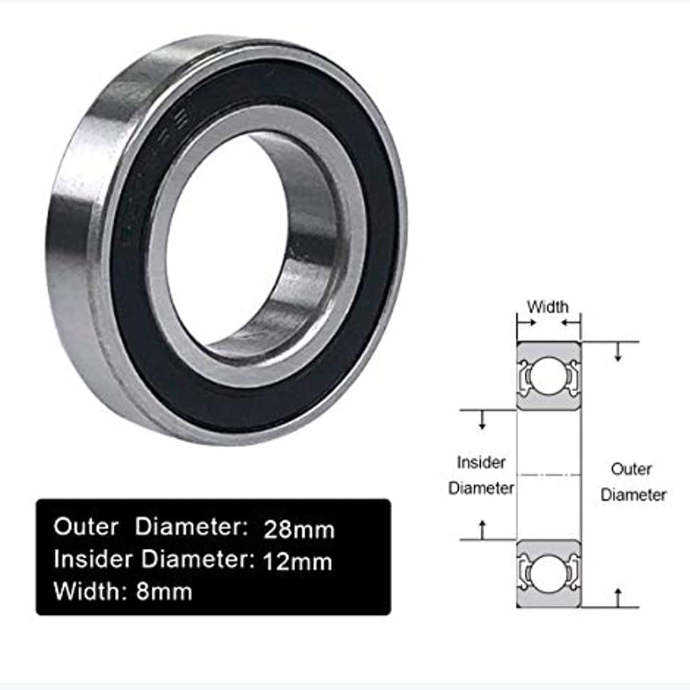 Qingzheng 6001-2rs rolamentos de vedação de borracha dupla 12x28x8mm rolamento de esfera de ranhura profunda