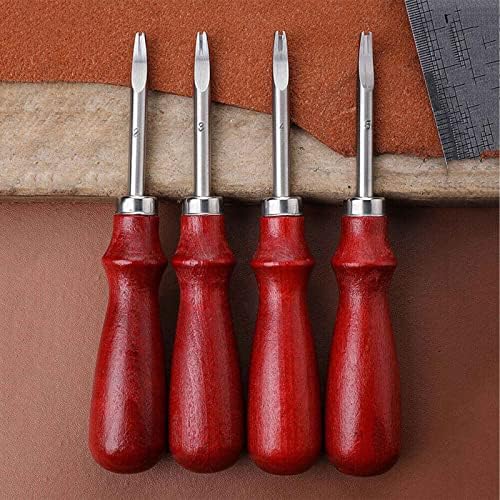 4pcs/conjunto Leathercraft skiving artesanato de couro agudo solo fardo de bricolagem de bricolage 0,8mm 1mm 1,2 mm 1,5 mm