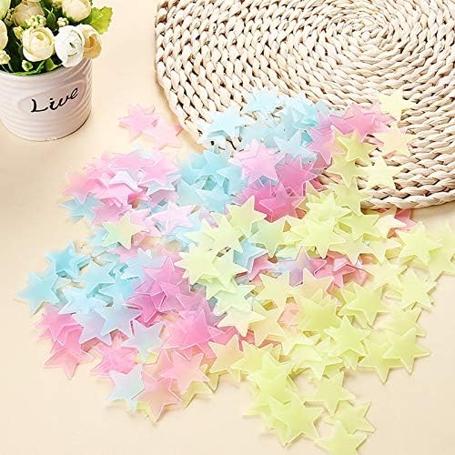 SUKPSY 100 PCS GLOW MISTURO MISTURO NAS ESCURAS ESCRAÇÕES ESTRELAS LUMININAS FLÁSTICA FLÁSTICA FLÁSTICA DE PLACE