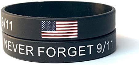 9-11 nunca esqueça a pulseira 911 Bandeira Americana Pulseira de silicone de linha fina por malaia
