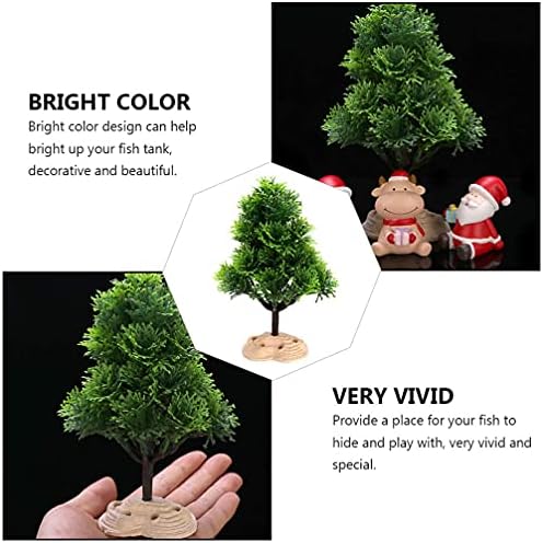 Aquário artificial Plantas de plástico Árvore de Natal Plantas da vegetação de bonsai para baixo para decoração de peixes decoração