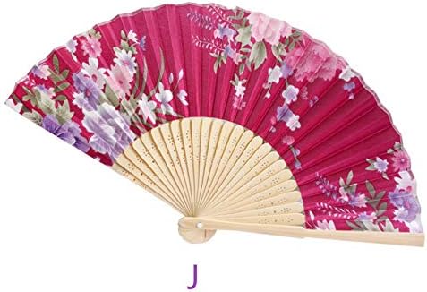 Muito bom Vintage Summer Bamboo Dobring Hand Flower Fan Dance Party Pocket Gifts Wedding Colorful