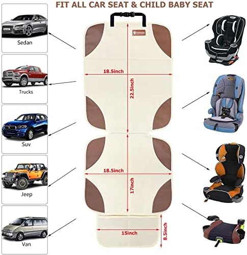 Protetor de assento de carro JVXYUIEH, 2 protetores de assento de carro de embalagem para bebê com estofamento de couro e tecido, protetor à prova d'água e não deslizamento 600D de tecido automático