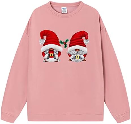 Akollsppnsy Sweetshirts Mulheres Feliz Christmas Camise de pescoço de pescoço grossa Tampas de outono para mulheres 2022 Trendy