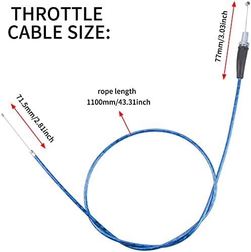 MRELC Cabo de acelerador azul de 50 polegadas compatível com CT200U Mini Baja MB165 196CC 5.5HP MB200 200CC 6.5HP Pit Bike Weat Warrior