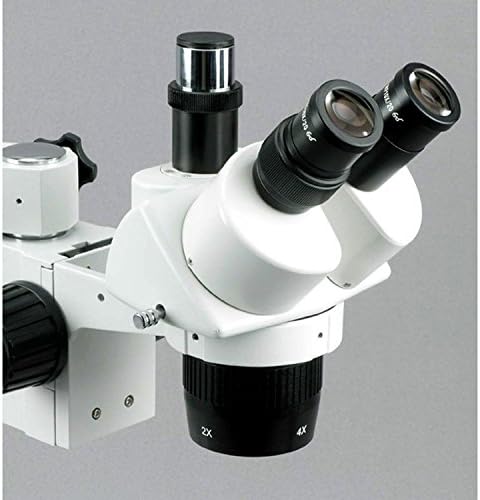AMSCOPE SW-3T24-FRL-5MT Microscópio estéreo trinocular digital, oculares wh10x, ampliação de 20x/40x, objetivo 2x/4x,