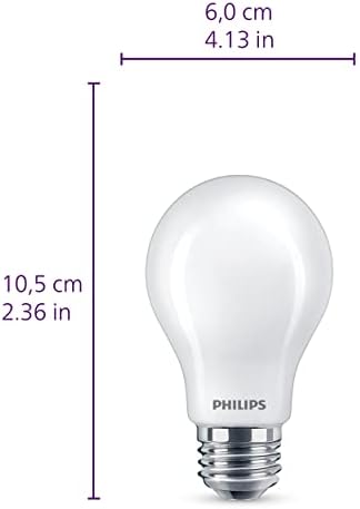 Philips liderou a lâmpada de Ultra Definição A19 LED Frosted Free Flicker, Tecnologia de Eyeconfort, 800 lúmen, luz do dia,