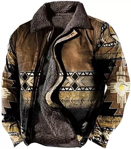 Jaqueta de lã de lã vintage masculino Sherpa