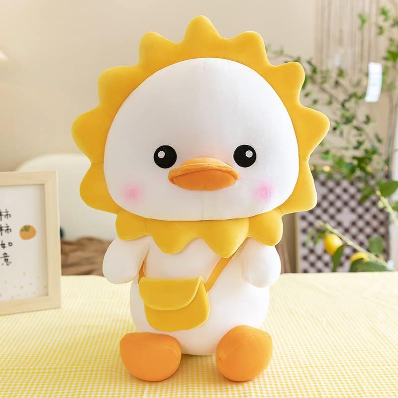 Brinquedo de pelúcia de pato solar, travesseiro de animal de desenho animado fofo, presentes de bonecas de pelúcia macios