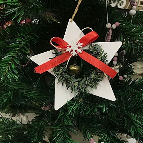 Ornamento de lágrima de Natal Moda de madeira esvaziada pingente de arco com pingente de virilha artesanato irregular pequeno pingente de coroa de natal bolas grandes