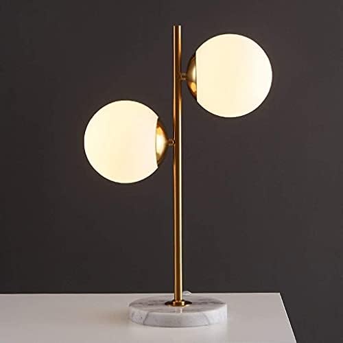 Linly Table Lamp Metal Table Lamp com 2 PCs White Matte Globe Gold Gold Gold Gold Light Bedside Lamp de cabeceira