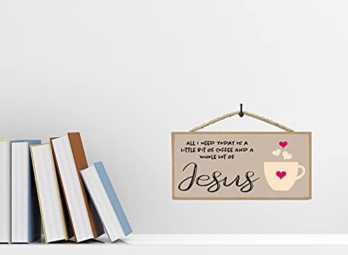 Decoração de casa cristã - café e sinal de Jesus - Precisa de Jesus Coffee Sign 5 x 10 polegadas - Decoração de