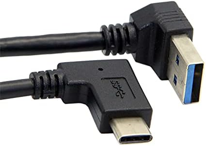 NFHK Reversível USB 3.1 USB-C Angulado a 90 graus Angular um cabo de dados masculino para MacBook & Tablet e Telefone Mobile