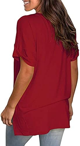 Tops simples para mulheres camisetas de tamanho grande verão tee 2023 túnicas modernas v pescoço plus size shirt de manga curta