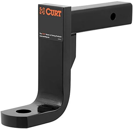 Curt 45448 Classe 4 Trailer Hitch Ball Mount, receptor de 2 polegadas, 12.000 libras, buraco de 1-1/4 polegadas, queda de 8 polegadas, aumento de 7 polegadas, preto