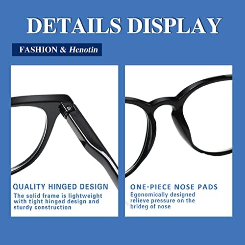 Henotin 6 Pack Leiting Glasses for Men Men Men Blue Blocking Leitores elegantes de computador com estojo de couro