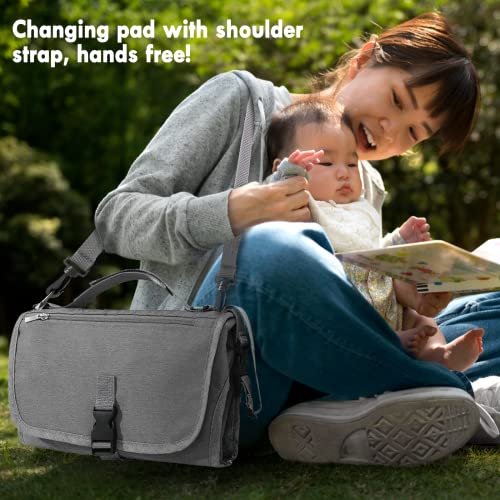 Alteração portátil Pad com alça de ombro e lenços de lenços de gola - troca de bebê à prova d'água Taxada de viagem para viajar e casa