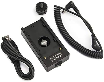 Carregador de cabo Adaptador de potência FOTGA para NP-F970 NP-F Placa de bateria DC e USB OPUTS para DSLR Smartphone Monitor