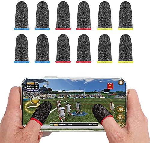 Zepohck Gaming Mangas de dedos, [6 PCS] Controladores de jogo Tampa do dedo, Berço de dedão de fibra de prata anti-suavidade respirável Melhorar a sensibilidade para regras de sobrevivência/facas para Android & iOS