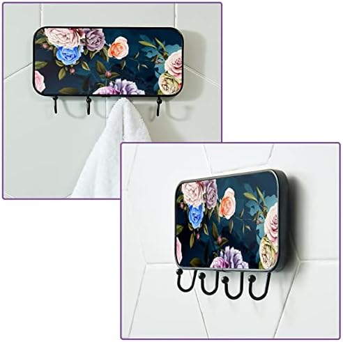 Ganchos adesivos ganchos de parede pesados ​​para penduramento, flores coloridas florescem, ganchos de toalhas de banheiro