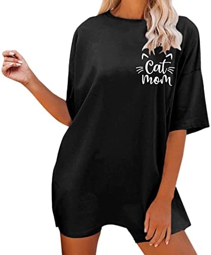 Camisetas gráficas de tamanho grande para mulheres, impressão gráfica de manga curta de manga curta Tops de praia solta tshirts para mulheres