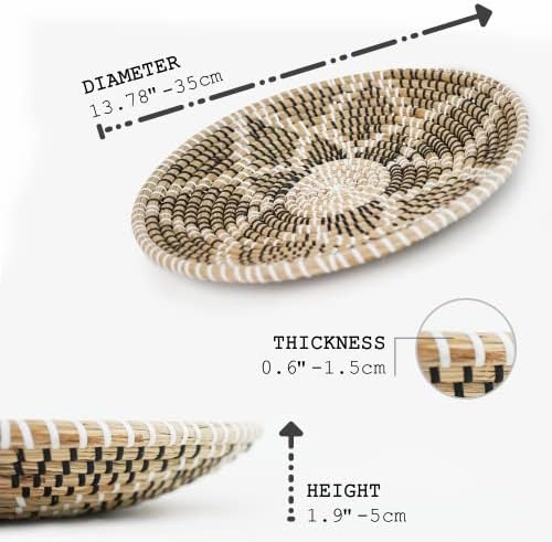 HNC Ecolife, tecido de cesta de decoração de parede - decoração de parede de vime - arte de parede de vime - cesta de