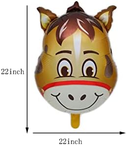 6Pieces Balões de capa de vaca Donkey Balloons Balloons Pig Balloon Balloon Walking Balleons para Decorações de festa com tema de fazenda de vaca