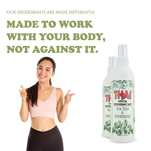 Né -deodorante de cristal tailandês, spray de desodorante natural 8 oz, homens e mulheres desodorantes, não testados em animais, produto da Tailândia