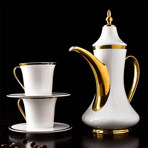 Yfqhdd estilo europeu desenhado linha de ouro de cafeteira de café de capa de café de caneca de caneca de cerâmica