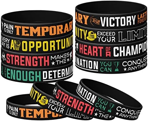 12 peças Basketball Silicone Bracelets Festa de aniversário Citações de esportes motivacionais, braceletes de silicone de borracha de borracha de basquete, acessórios de presentes de festa de basquete unissex para meninos | Garotas