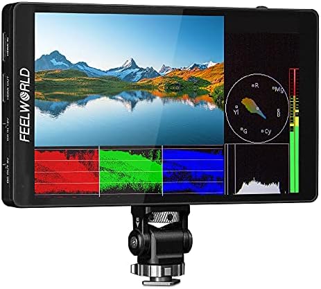 FeelWorld 12V 1.5A Adaptador de energia e F7 Pro Camera Campo DSLR Monitor Pacote