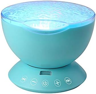 Xiulaiq Ocean Wave Projector LED Night Light Remote Control Construído no Music Player Speaker 7 Modos de cores para