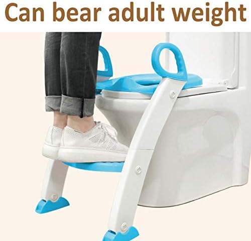 Rails Blue Step Banco Potty Ajuste o assento de vaso sanitário almofadado com fezes de degrau, até 50 kg, treinador de banheiro potty