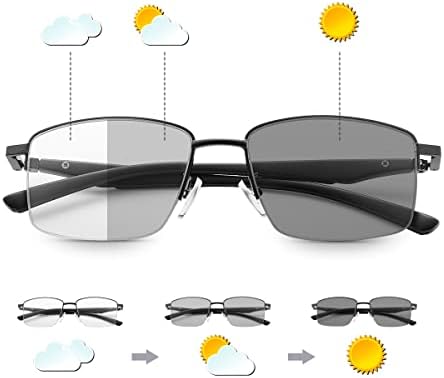 Yimi Fotochromic Progressive Multifocus Reading Glasses Spring Hinge Sun Readers Computer Anti Glare Glasses For Men Mulheres