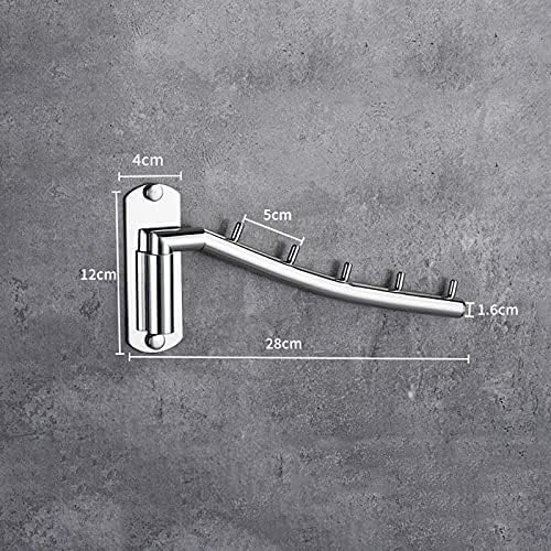 LTLGHY RATE DE CANHER DE ROPOS MONTADOS DE PAREDE DE 2 MOLA, ACEDIMENTO DE AÇO PELADO PECADO DE AÇO DE 180 ° Ganchos de vestuário