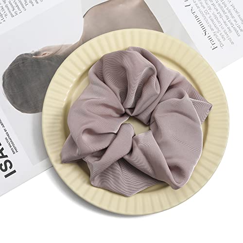 Jumbo Silk Stain Scrunchies para mulheres, scrunchie macia de tamanho grande para cabelos grossos, laços de luxo para