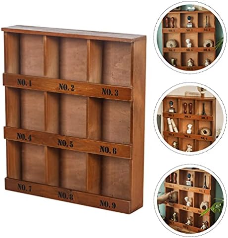 Cabilock Wooden Divided Bandejas de madeira Organizador de mesa 9- organizador de compartimento Bandeja Mini Caixa de Cosméticos
