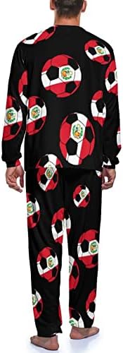Pijama masculino de futebol do Peru Conjunto de roupas de dormir de manga comprida PJS para viagens de quarto em casa