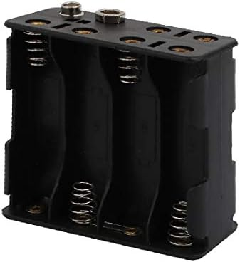 X-Dree Plastic Double Side 8 X AA Caixa de armazenamento da caixa da célula de bateria AA Preto (Caja de Almacenamiento de
