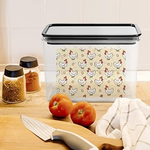 Recipientes de armazenamento de frango e ovo Caixa plástica transparente com tampas de lixeiras reutilizáveis ​​para lanches de cereais de cozinha.