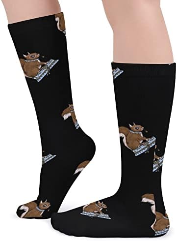 Weedkeycat Cute Squirrel Nut Socks grossa Novelty Funny Print Graphic Casual Warm Mid Tube Meias para o inverno