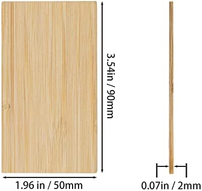 A gravura de bambu em branco em branco retângulo de bambu em branco inacabado em branco 20 pcs