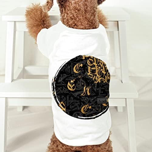 T -shirt elegante para cães - Melhor camisa de cachorro de design - roupas de cachorro gráfico - branco, 2xl