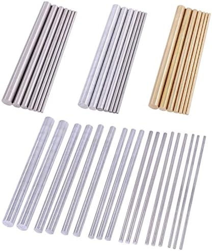 Swpeet 21pcs Kit de hastes redondas de metal e 18pcs tamanhos variados Kit de estoque de torno de barra de haste redonda