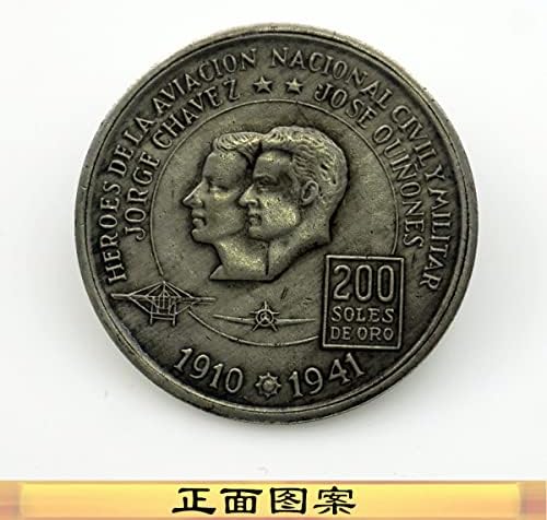 1975 América do sul Peru Coin comemorativo Força Aérea Armistício Moeda de Prata Yuan Dólar Prata Oceano longyang Moeda