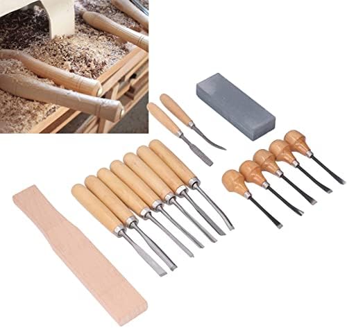 Conjunto de ferramentas de escultura em madeira de Zoushifu 16pcs, kit de cinzel de aço premium de aço, ferramenta de manutenção
